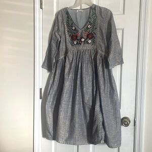 Novica Embroidered Baby Doll Dress